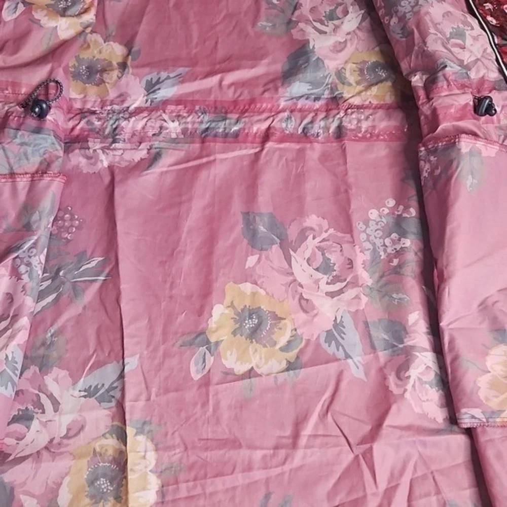 Joules Raincoat Upcycled Plastic Golightly Red Pink‎ Berry Floral Size 4 NWT